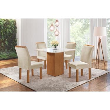 Imagem de Sala de Jantar 4 Cad Vidro 0,9x0,9m - Chicago - Sky Móveis