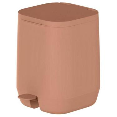 Imagem de Lixeira Cozinha Banheiro 6L Ou Aura Com Pedal Bege, Marrom