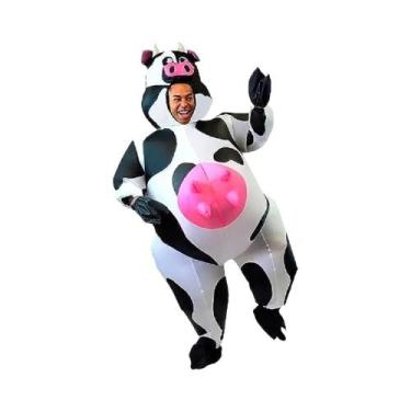 Imagem de Traje inflável do sopro do ar, traje deluxe da vaca do halloween - Han