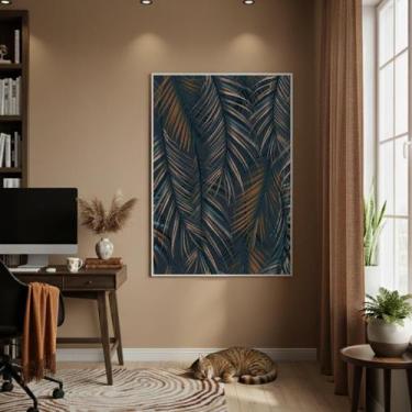 Imagem de Quadro Papel De Parede Folhagens 70X50Cm Mold Branca - Quadros On-Line