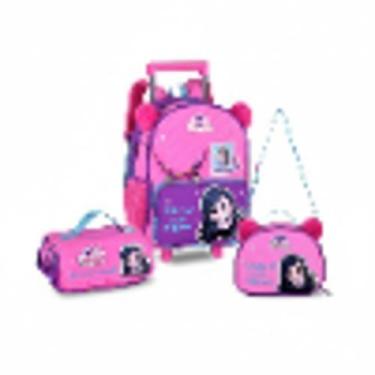 Imagem de Kit Mochila Carrinho Estojo E Lancheira Luluca Infantil - Clio Style
