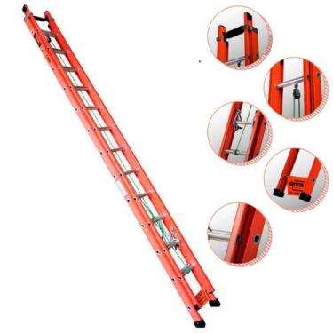 Imagem de Escada de Fibra de Vidro 26 Degraus Extensível 4,8 x 8,1 Metros EAFD-2