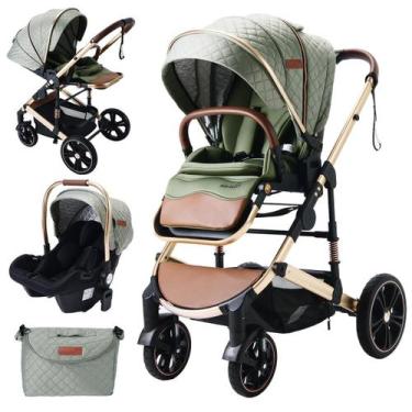 Imagem de Carrinho De Bebê 3m 1 com Bebê Conforto Importado Europeu Premium - mo