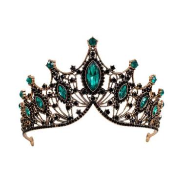 Imagem de Coroas Vintage Barrocas De Cristal Preto Com Strass, Tiara De Princesa