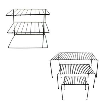 Imagem de Kit 3 Organizadores Porta Prato Prateleira Armário Cozinha - TR ARAMAD