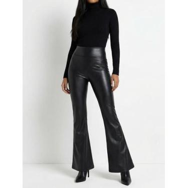 Imagem de Calça MAX Flare Suplex Cirre Boca de Sino Com Lycra - Aiye Moda, Preto