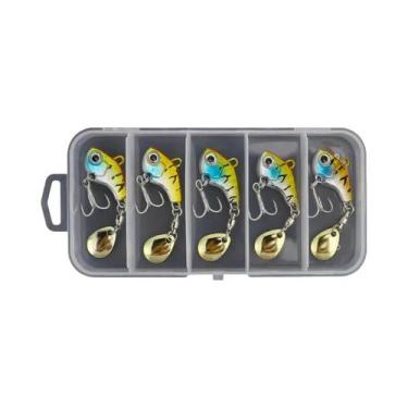 Imagem de Iscas De Pesca Vibratórias Com Glitter, Pacote Com 5, Iscas Metálicas 
