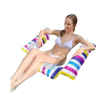 Imagem de Colchão Inflável Flutuante Para Água, Espreguiçadeira, Boia De Natação