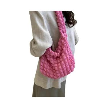 Imagem de Bolsa De Ombro Feminina Grande Capacidade Com Estampa Xadrez E Design 