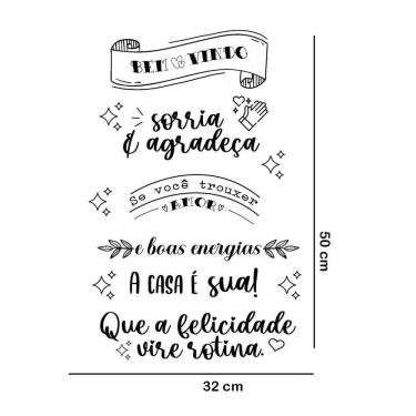 Imagem de Adesivo Parede Frase Felicidade E Rotina Atenção As Medidas