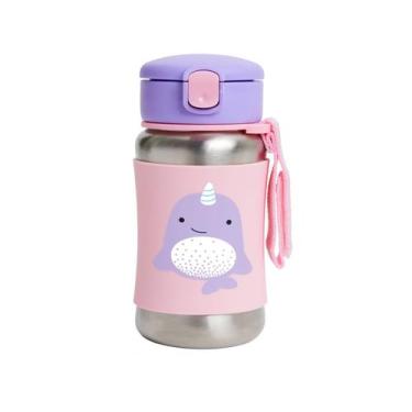 Imagem de Garrafa de Aço Inox Zoo Baleia Narval Skip Hop, 350ml, Lilás, Baleia N
