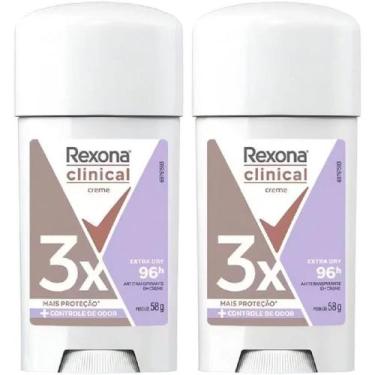 Imagem de Kit 2 Desodorante Rexona Clinical Creme Extra Dry 58g Cada