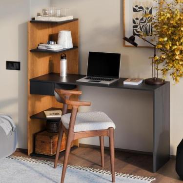 Imagem de Mesa Escrivaninha Infinity Com Prateleiras Para Quarto E Escritório - 