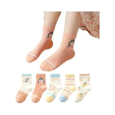 Imagem de Meias De Algodão Para Meninos E Meninas, 5 Pares, Meias Casuais Respir