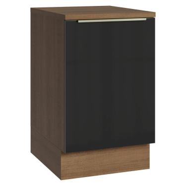 Imagem de Balcão de Cozinha 50 cm 1 Porta Rustic/Preto Lux Madesa