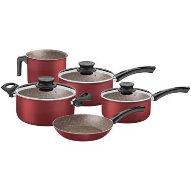 Imagem de Jogo De Panelas Tramontina Paris Com 5 Peças Vermelho, Vermelho, 5