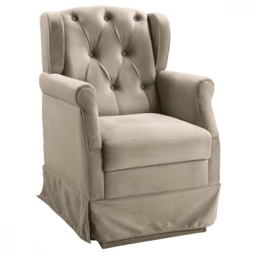 Imagem de Poltrona De Amamentação Balanço Ternura Veludo Bege Star Confort