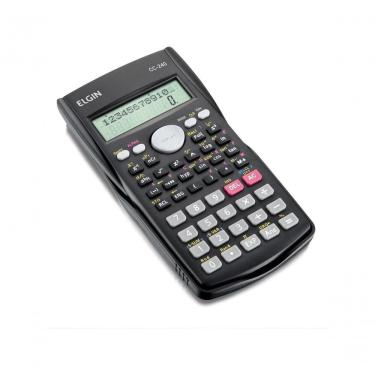Imagem de Calculadora Científica Elgin CC240 com 240 Funções, Display em Duas Linhas e Tampa Protetora Preta