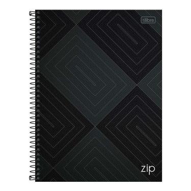 Imagem de Caderno Espiral Universitário Zip Retângulo 10 Matérias Preto - Tilibra
