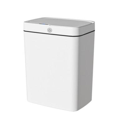 Imagem de Lixeira Automática Retangular 14 Litros Com Sensor Branca