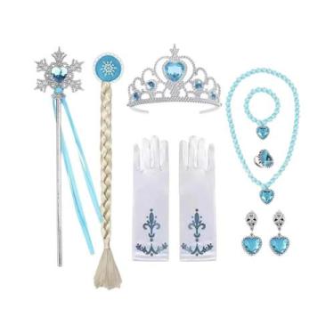 Imagem de Vestido De Princesa Elsa Da Disney Para Meninas, Vestido Branco De Ren