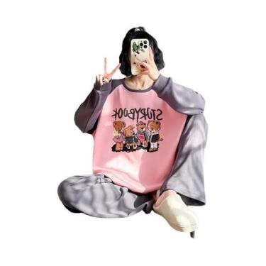 Imagem de Conjunto De Pijamas Femininos Estilo Coreano, Confortáveis Para Primav