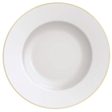 Imagem de Jogo 12 Pratos para Pão Porcelana Tramontina Elisa 17cm Borda Dourada 