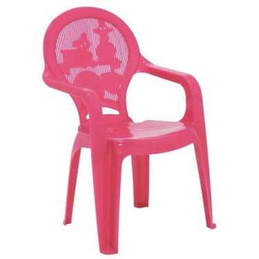 Imagem de Cadeira Infantil Tramontina Catty Plástico Rosa Encosto Vazado Cadeiri