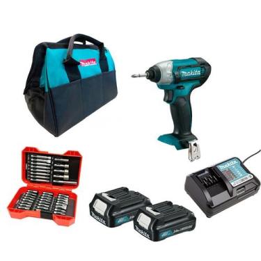 Imagem de Parafusadeira De Impacto A Bateria 12V Td110dz Makita + 2 baterias 2,0