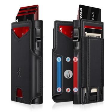 Imagem de Carteira SEMORID Slim Pop Up Porta-cartões com bloqueio de RFID para h