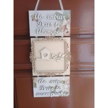 Imagem de Placa Ao Entrar Deus te Abençoe - Kiarte