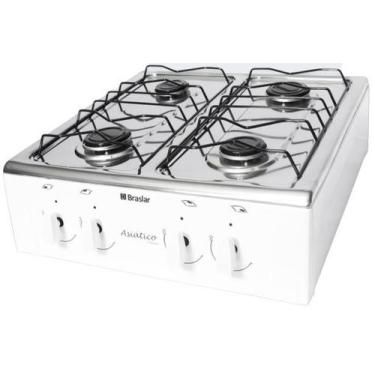Imagem de Fogão de Mesa Braslar 4 Bocas Asiático Mesa Inox Branco