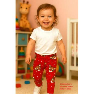 Imagem de Calça Legging Infantil Estampada 18 Meses - Nalu_kids, Vermelho, 18 Me