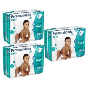 Imagem de Kit C3 Fralda Baby Plus G Conforto para Bebê - Personalidade