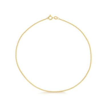 Imagem de Tornozeleira de Ouro 18k com Elo Groumet - Safira, Único