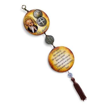 Imagem de Decoração De Porta São Bento Medalha Metal Adorno Resinado - SANTISSIM