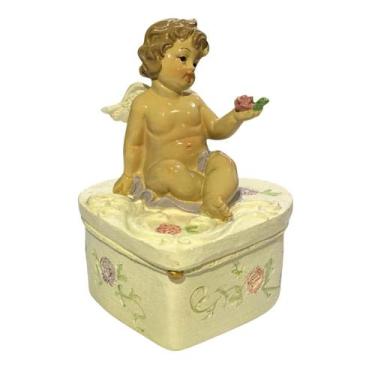 Imagem de Porta Joias Afrodite - Coração com Anjinho em Porcelana - no-brand