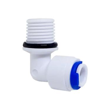 Imagem de Cotovelo Engate Rápido T1-4 com Rosca 1-4 1009-0045 para Filtros Purificadores e Osmose Reversa Branco Acquabios