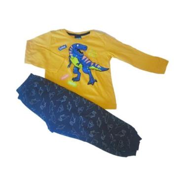 Imagem de Conjunto Moletom Bebe Dino - Duduka - Elian - WRK, Amarelo, 3