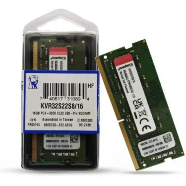 Imagem de Memória Notebook Kingston 16gb Ddr4 3200mhz Cl22 Kvr32s22s8/16