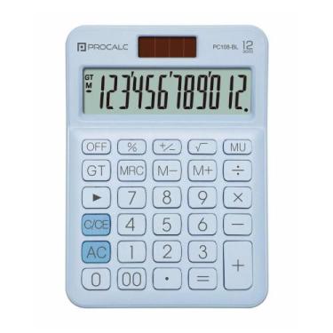 Imagem de Calculadora De Mesa Procalc Pc108-bl 12 Dígitos Azul