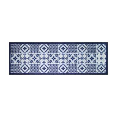 Imagem de Passadeira De Cozinha Azulejo 140X44cm - Uzoo, Azulejo Azul