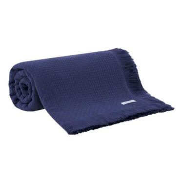 Imagem de Colcha Manta Buddemeyer King In Design 100% Algodão Azul