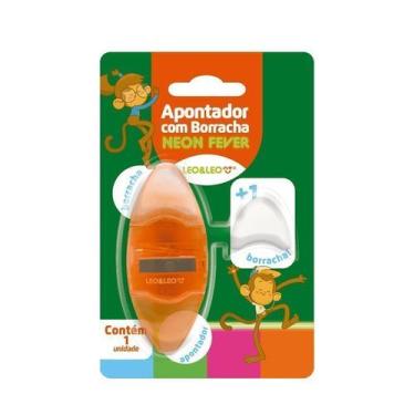 Imagem de Apontador Com Deposito E Borracha Neon Leo&Leo Laranja 