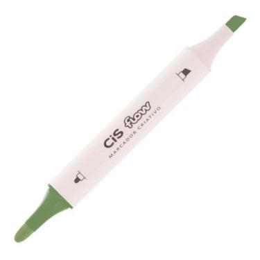 Imagem de Marcador Permanente CiS Flow Ponta Dupla - Cores Diversas, Verde Opaco