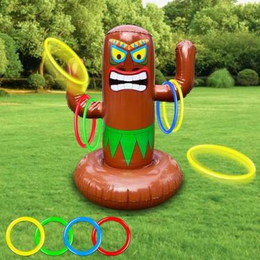 Imagem de Jogo de Arremesso de Argolas Inflável Tiki para Piscina TURNMEON 63 cm