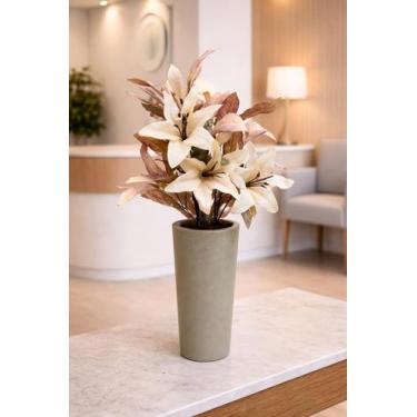 Imagem de Arranjo Premium Lírios Outonados no Vaso - Decoração Elegante - dvpais