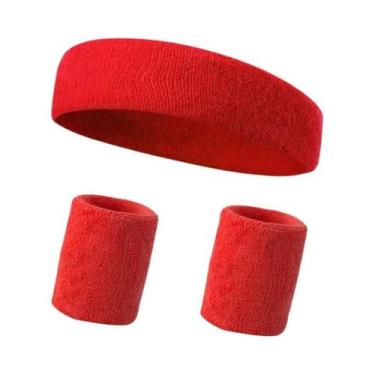 Imagem de Conjunto De Faixas De Cabeça E Pulseiras Elásticas Para Esportes Mascu