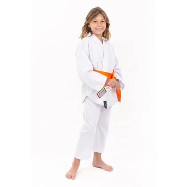 Imagem de Kimono Jiu Jitsu e Judô Reforçado Flex Infantil Branco + Faixa - Torah