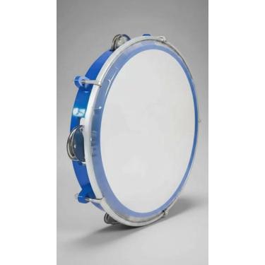 Imagem de Pandeiro Infantil 8" Pele Cristal, Platinelas Inox, Azul - Congratulat